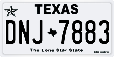 TX license plate DNJ7883