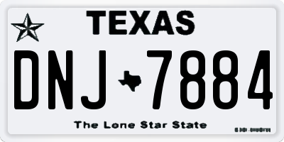 TX license plate DNJ7884