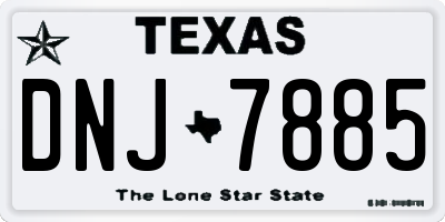TX license plate DNJ7885