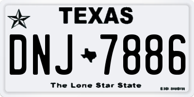 TX license plate DNJ7886