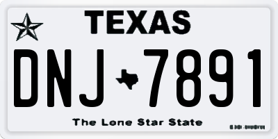 TX license plate DNJ7891