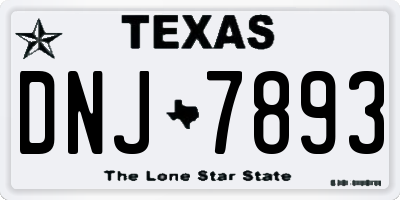 TX license plate DNJ7893