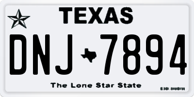 TX license plate DNJ7894