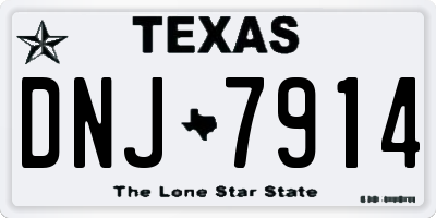 TX license plate DNJ7914