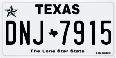 TX license plate DNJ7915