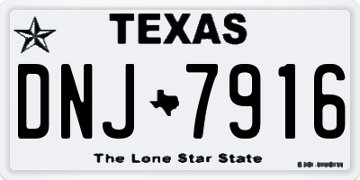 TX license plate DNJ7916