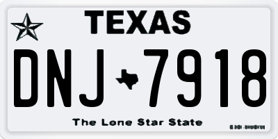 TX license plate DNJ7918