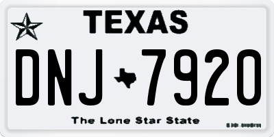 TX license plate DNJ7920