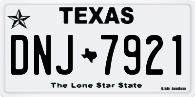 TX license plate DNJ7921