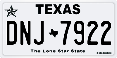 TX license plate DNJ7922