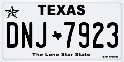 TX license plate DNJ7923