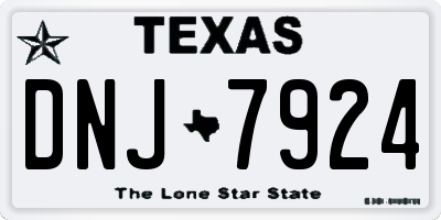 TX license plate DNJ7924