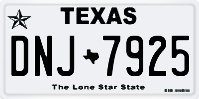 TX license plate DNJ7925