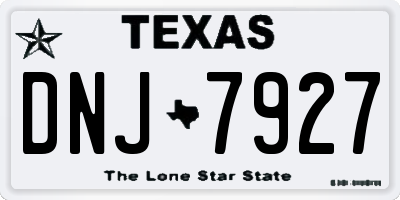 TX license plate DNJ7927