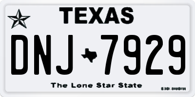 TX license plate DNJ7929