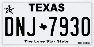 TX license plate DNJ7930