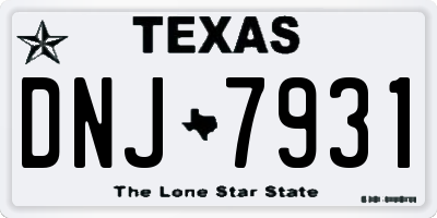 TX license plate DNJ7931