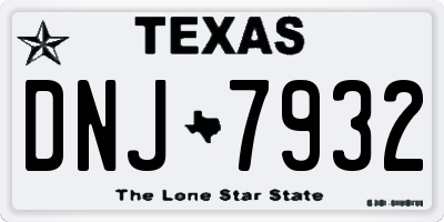 TX license plate DNJ7932