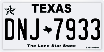 TX license plate DNJ7933