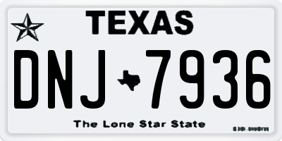 TX license plate DNJ7936