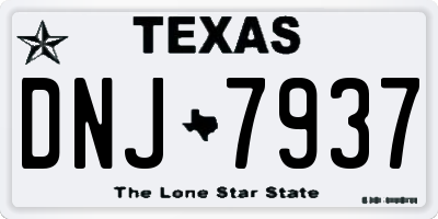 TX license plate DNJ7937
