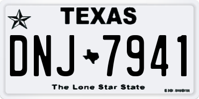 TX license plate DNJ7941