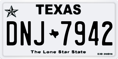 TX license plate DNJ7942