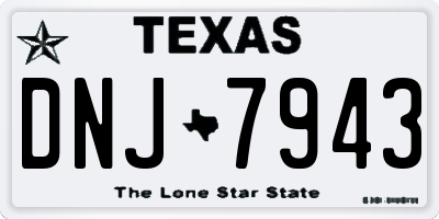 TX license plate DNJ7943