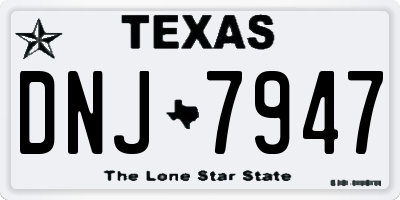 TX license plate DNJ7947