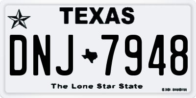 TX license plate DNJ7948