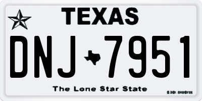 TX license plate DNJ7951