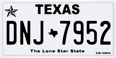 TX license plate DNJ7952