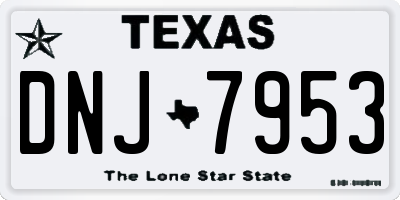 TX license plate DNJ7953