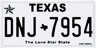 TX license plate DNJ7954