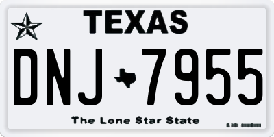 TX license plate DNJ7955