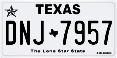 TX license plate DNJ7957