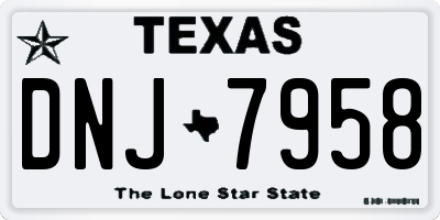 TX license plate DNJ7958