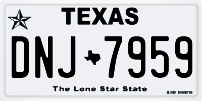TX license plate DNJ7959