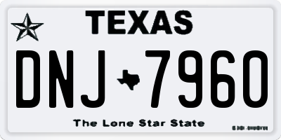 TX license plate DNJ7960