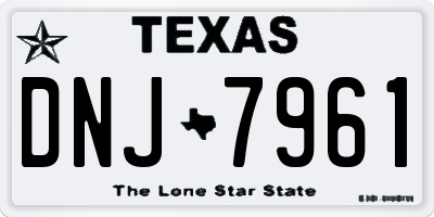 TX license plate DNJ7961