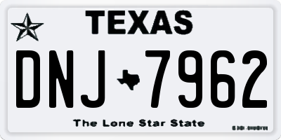 TX license plate DNJ7962