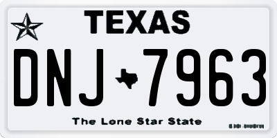 TX license plate DNJ7963