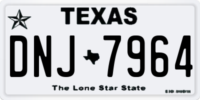 TX license plate DNJ7964