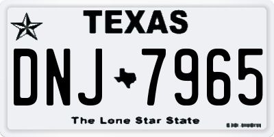 TX license plate DNJ7965