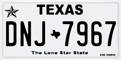 TX license plate DNJ7967