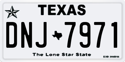 TX license plate DNJ7971