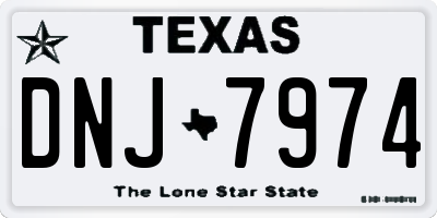 TX license plate DNJ7974