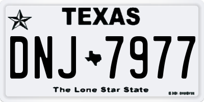 TX license plate DNJ7977
