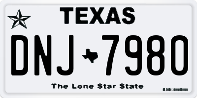 TX license plate DNJ7980