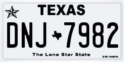 TX license plate DNJ7982